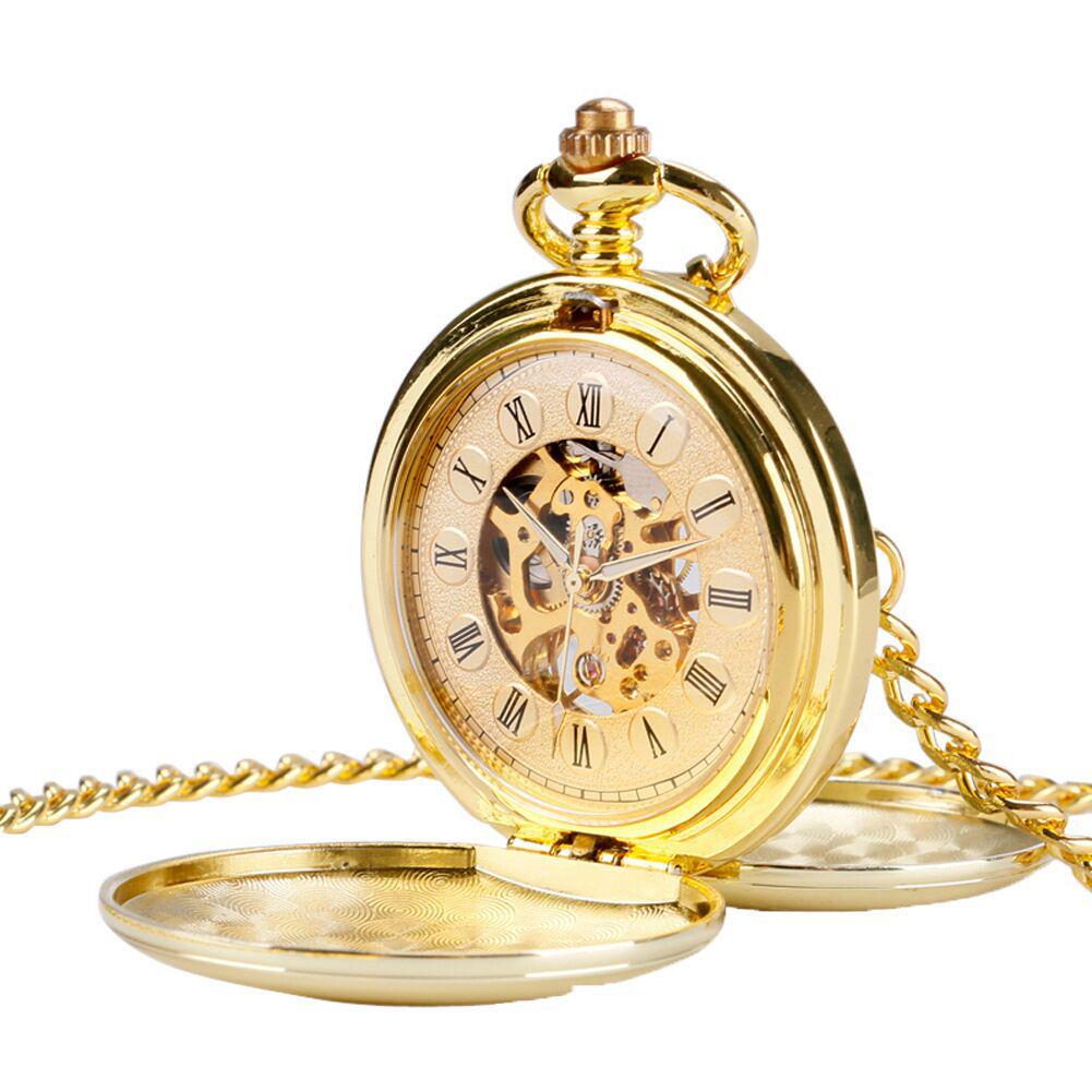 Vintage Double-Lid Polished White Metal Mechanical Pocket Watch - Glossy Student Gift & Commemorative