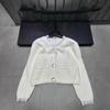 Xiangjia 2025 Winter Lace Butterfly Knit V-Neck Patchwork Cardigan