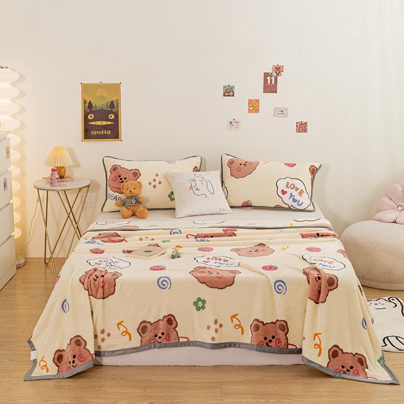 Milk Velvet Coral Fleece Flannel Blanket: Thick, Cozy Sofa Cover or Office Nap Blanket. Perfect Gift.