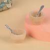 4pc/Set Dollhouse Miniature Furniture Small Wooden Bowl Spoon Model Diy Accessories For Kids