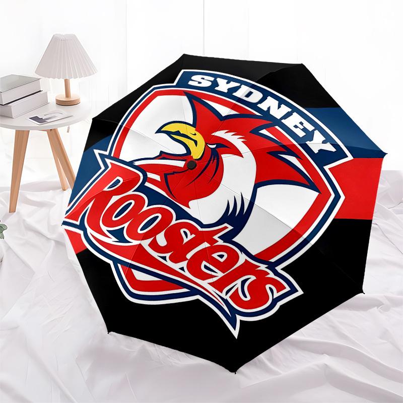 Sydney Roosters Automatic Opening and Closing, 8 Rib Structure Portable Umbrella, Suitable for Men and Women In All Seasons  Perfect Gift Fo