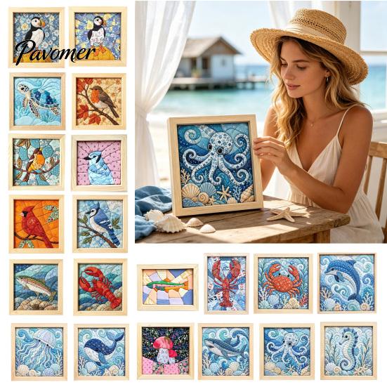 Kein Nähen Quilt Kunst No-Sew Japanisches Stoff-Set, DIY Mosaik-Sets für Erwachsene Anfänger, Gestepptes Wand-Handarbeitsprojekt Handwerk mit Rahmen & Werkzeugen, Sets, Geschenke