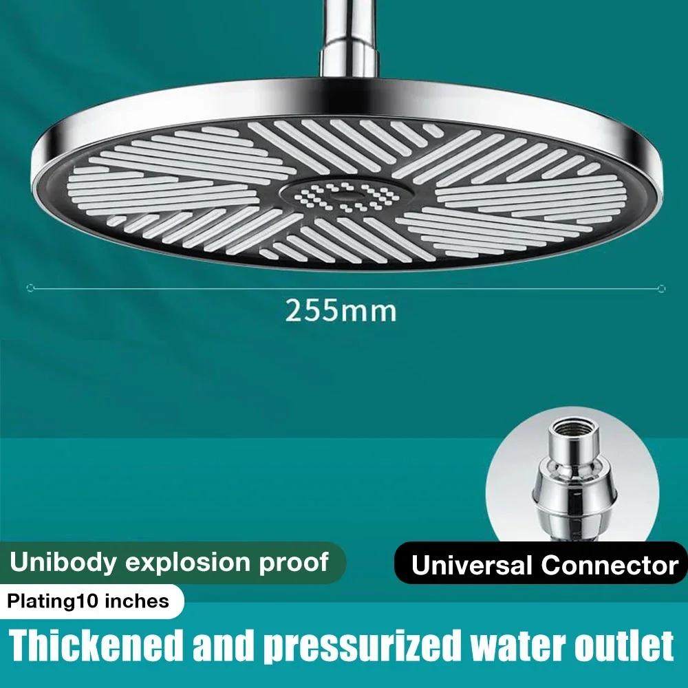 10inch High Pressure Shower Head Big Panel Rainfall Shower Head Water Saving Top Rain Shower Faucet Home Bathroom Accessories