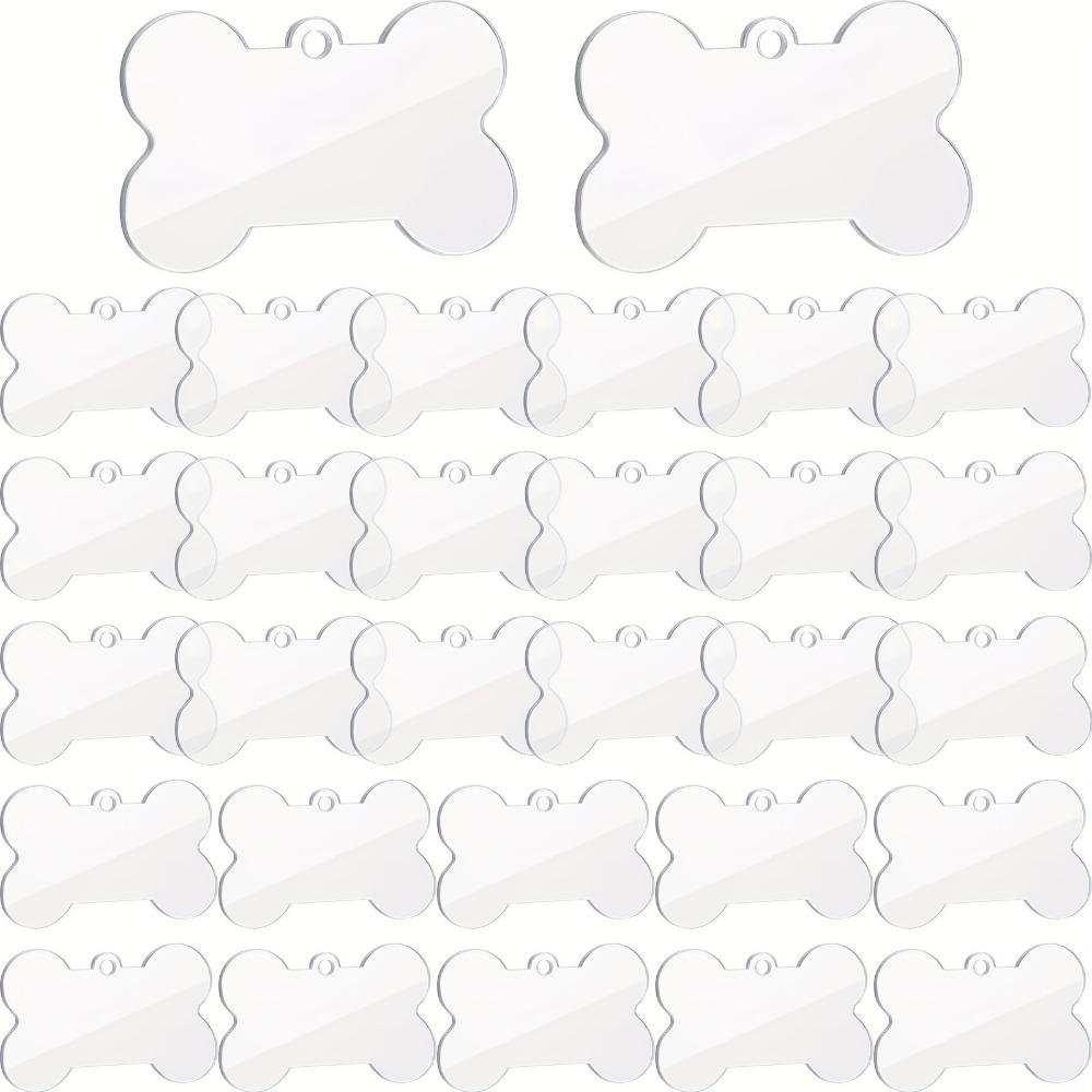 20/30pcs clear pressed acrylic blank,dog bone diy ornament clear pressed acrylic disc,wall decor holiday label holiday decor