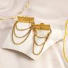 Stainless Steel Earrings Ins Layered Chain Tassels with a Cool and Stylish Vibe, Plated 18k Real Gold Earrings