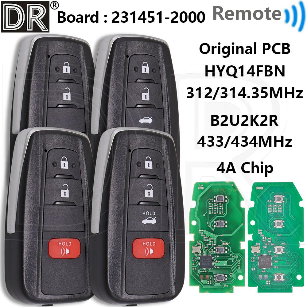 Great HYQ14FBN Brazil 4A Chip 312-314MHz B2U2K2R 433-434MHz Original PCB Board Proximity Car Remote Key For Toyota Corolla Cross