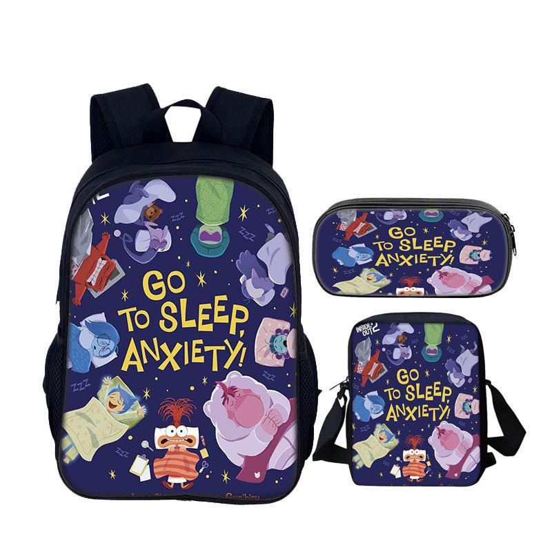 Inside Out 16inch School Backpack Set With Polyester Material For Kids And Teens
