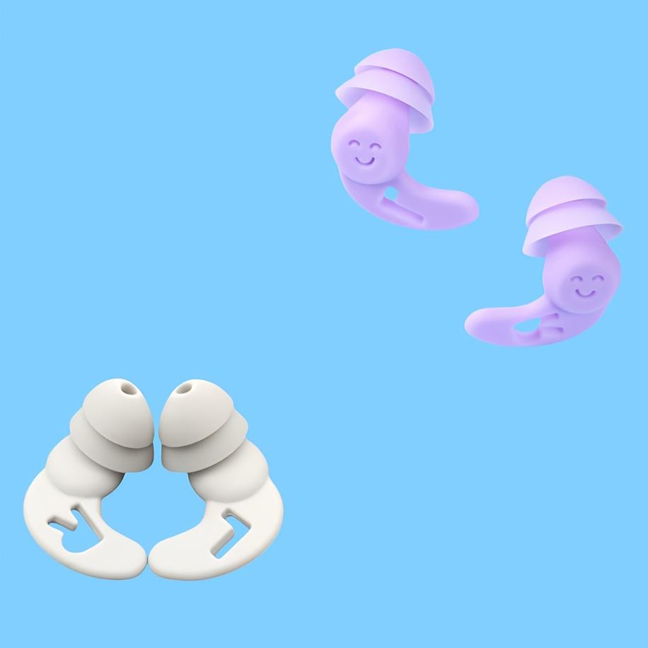 

2 Pairs Soft Silicone Earplugs for Sleeping, Comfortable Reusable Earplugs with Storage Box Ideal for Napping, Sleeping, and Travel белый/фиолетовый