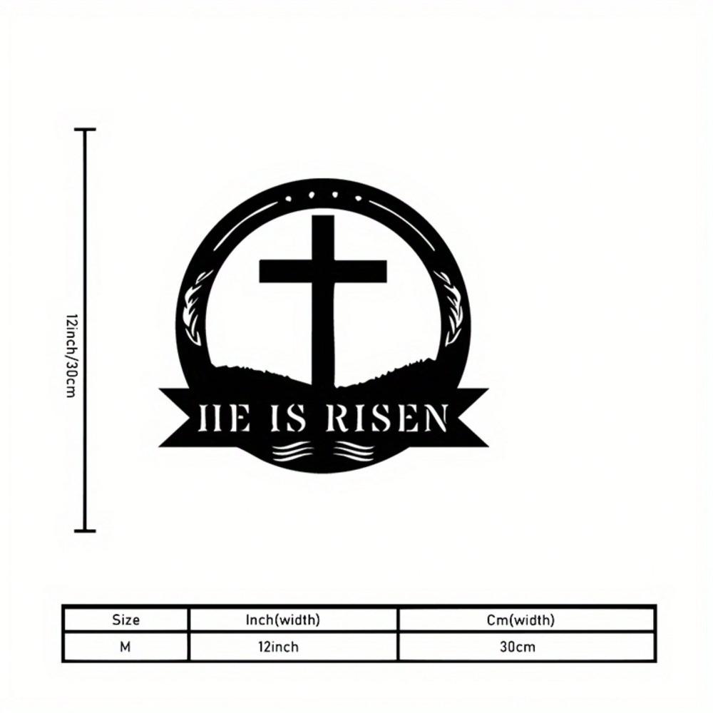 

Christian Cross Wall Art Black Iron Religious Decor for Home Church різнокольоровий