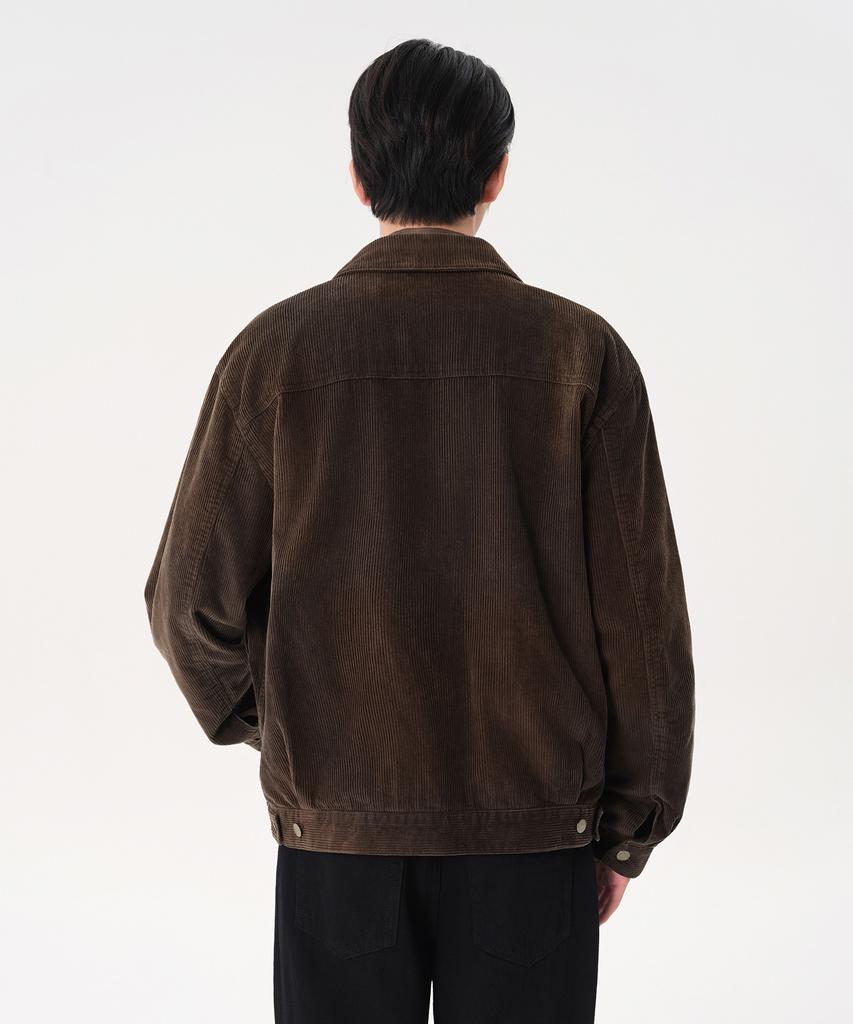 Musinsa Standard Faded 8W Corduroy Trucker Jacket [Dark Brown]