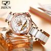 JSDUN 8831 Damenuhr Wasserdichte Automatische Mechanische Uhr Für Damen Keramik Stahlarmband Uhren Synthetisches Saphirglas