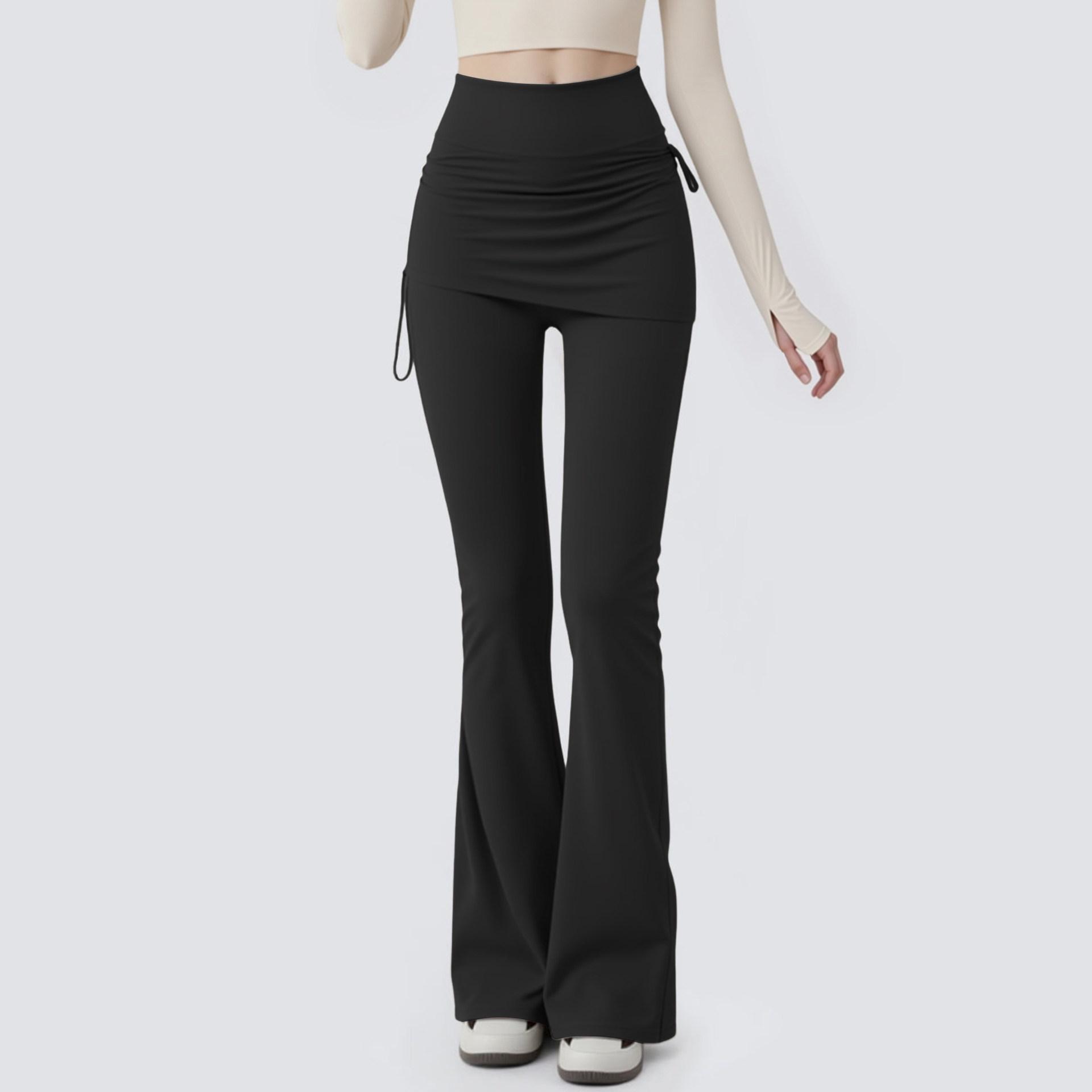 Women s Flared Yoga Pants with Drawstring and Figure-Flattering Skort XL - 115-130 lbs