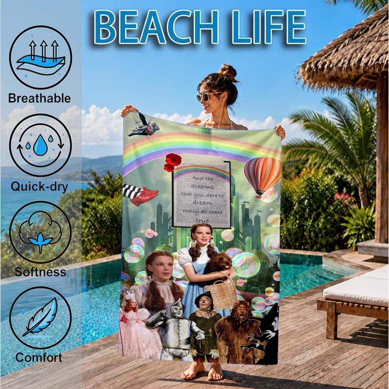 Wonderful Wizard Adventure Beach Towel, Microfiber Beach Towel, Perfect For Pool, Beach, Travel, Home Decor Beach Party Fan gifts