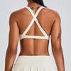 New Sports Bra For Women, Sexy Cross Back Sports Vest With Chest Cushion, Wearing Fitness Suit Top