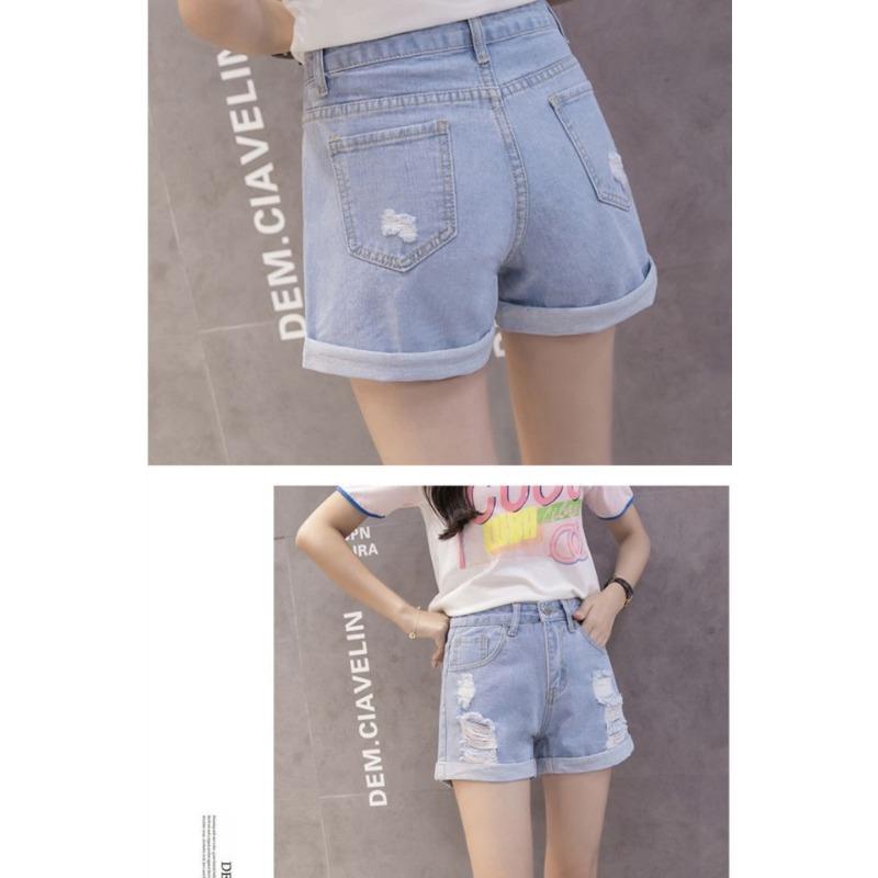 High-waisted Ribbed Denim Shorts Women's Summer Fur Baggy All-match Student Wide Leg Hot Pants
