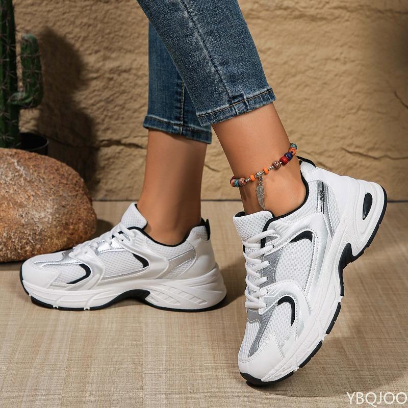 Women's Spring New Fashionable Versatile Comfortable Thick Soled Shoes Lightweight Mesh Breathable Versatile Casual Sports Shoes