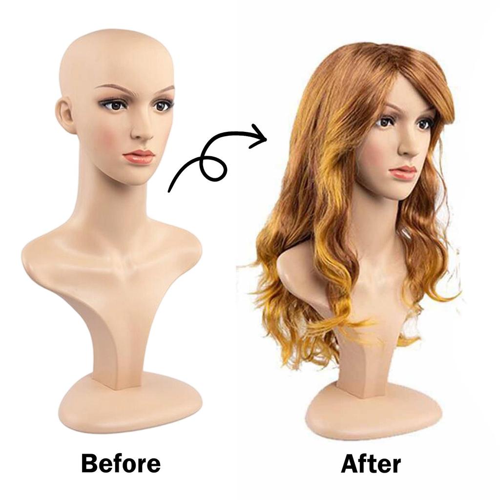 with Shoulder Display Hat Headwear Female Mannequin Head Bust Style C