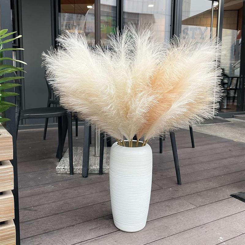 90/120CM 1Pcs Fluffy Pampas Grass Bouquet for Wedding Home Party Vase Decoration Boho Fake Plant Reed Flowers Arrangement