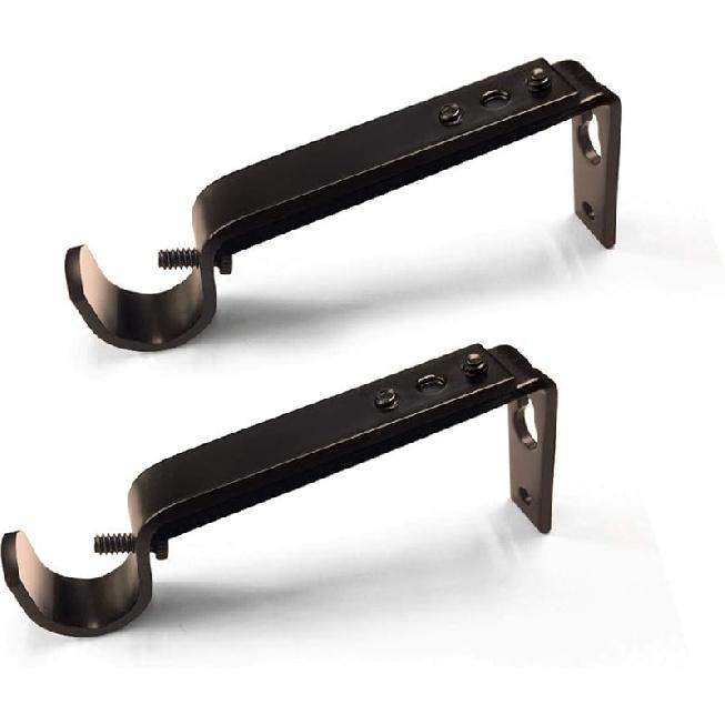 Curtain Rod Brackets Heavy Duty Drapery Hardware Adjustable Curtain Rod Holders Black for 7/8 or 1 Inch Rods, Set of 3 (Black, fits rods up to 1 fits rods up to 1 inch бронзовый
