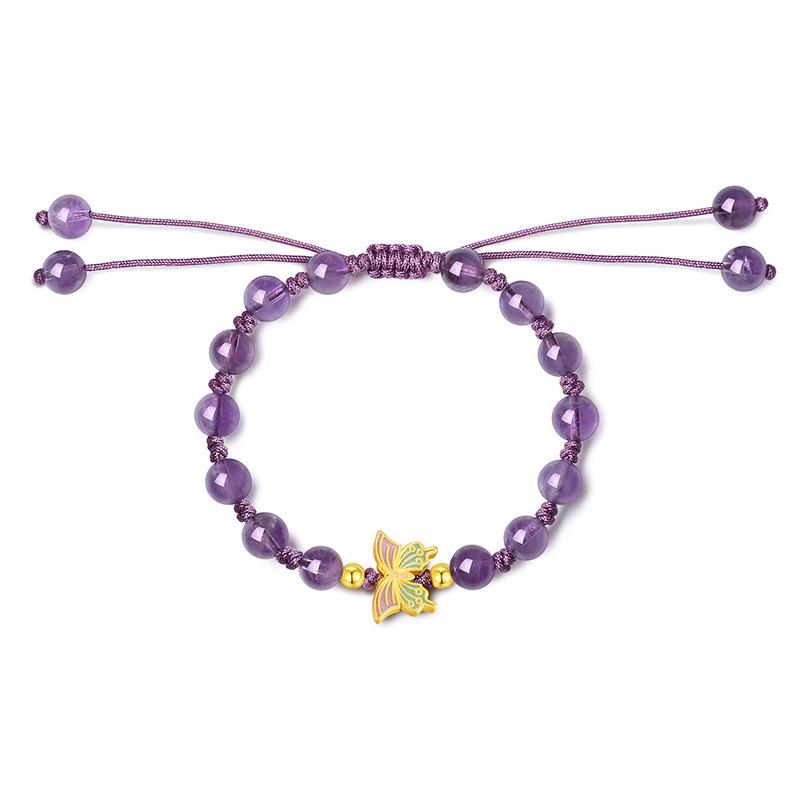

Аметистовый браслет-бабочка: Стерлинговое серебро S925, Элегантный подарок для женщин 925 Sterling Silver