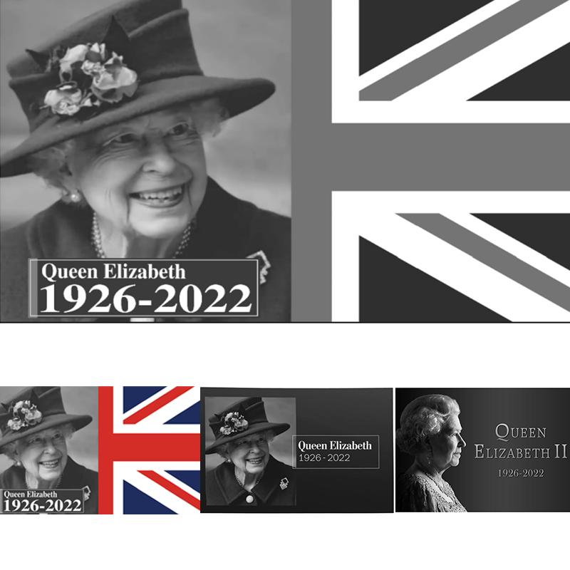 Queen Elizabeth Ii Garden Flag Banner Memorial Poster Union Jack Decor Bunting