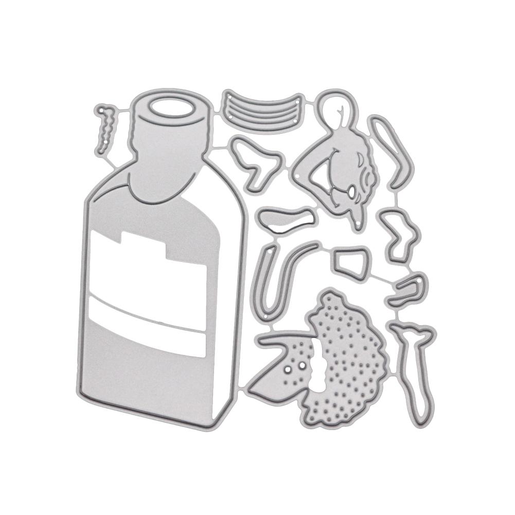 A Mouse Carrying an Oil Pot Metal Silvery Stencil Embossing Cutting Dies For Diy Scrapbooking Paper Album Cards Making