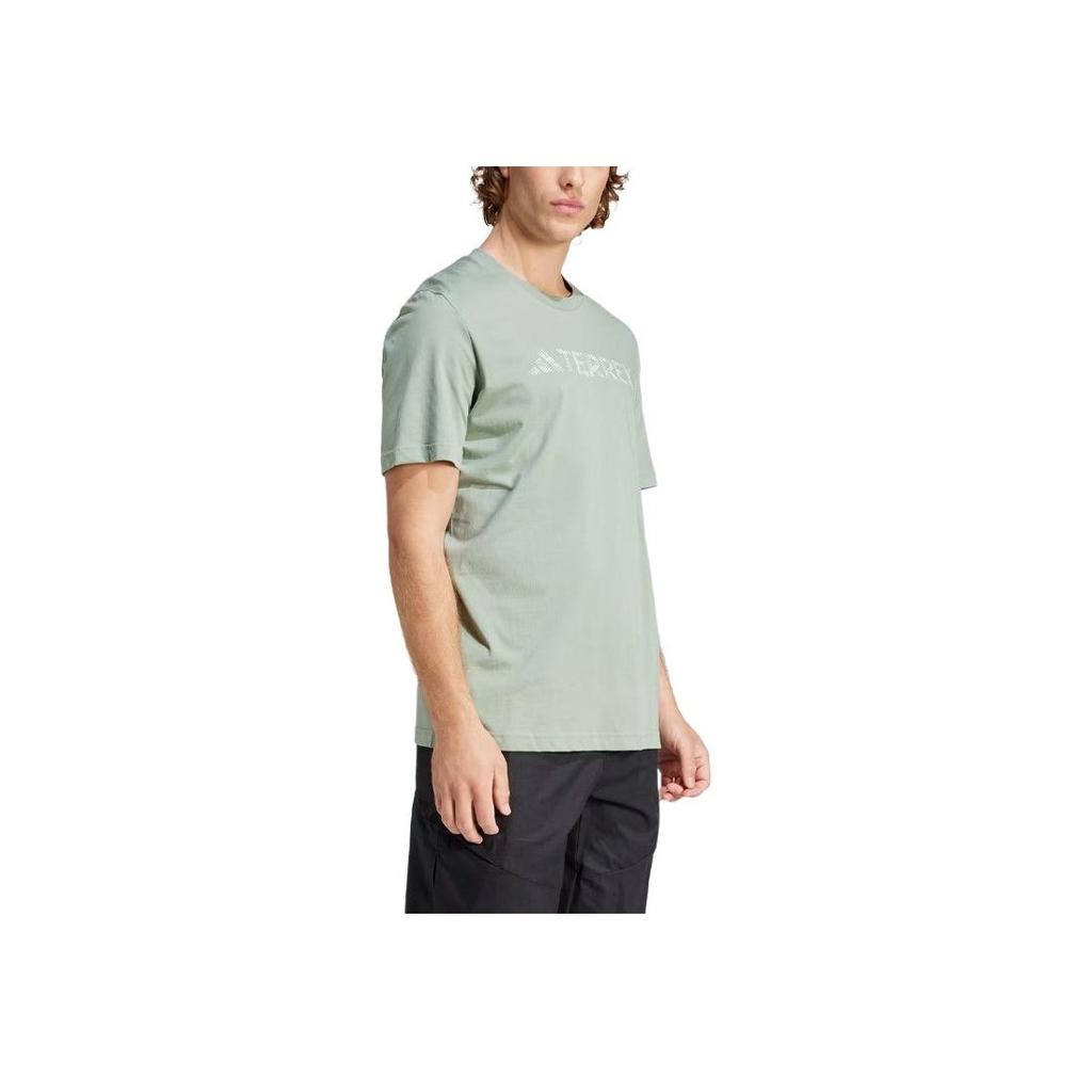 Adidas Classic Logo Tee Men Tops Silver-Green IN4688