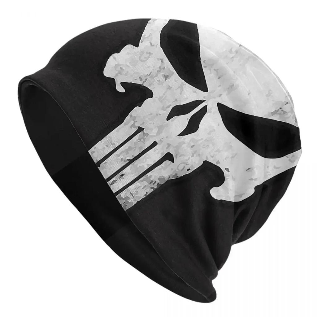 Heavy Metal Skeleton Skull Punishers Warm Knitted Cap Fashion Bonnet Hat Autumn Winter Outdoor Beanies Hats for Unisex Adult