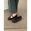 Retro evening breeze, flat suede round-toed Mary Jane shoes, versatile and not tiring feet, shallow lipstick ballet single shoe girl