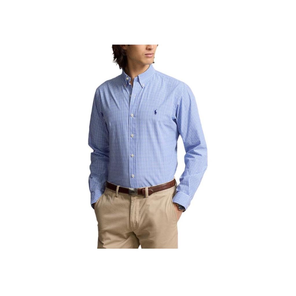 Polo Ralph Lauren Camisa Polo Estampado a Cuadros con Logo para Hombre Camisas Azul 710928254-004