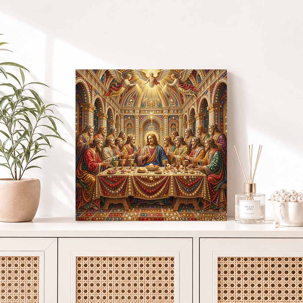 Pearl Painting 5D DIY Decorative Painting. The Last Supper Religious Art. Elegant Birthday Gift. Handmade Craft Art Painting