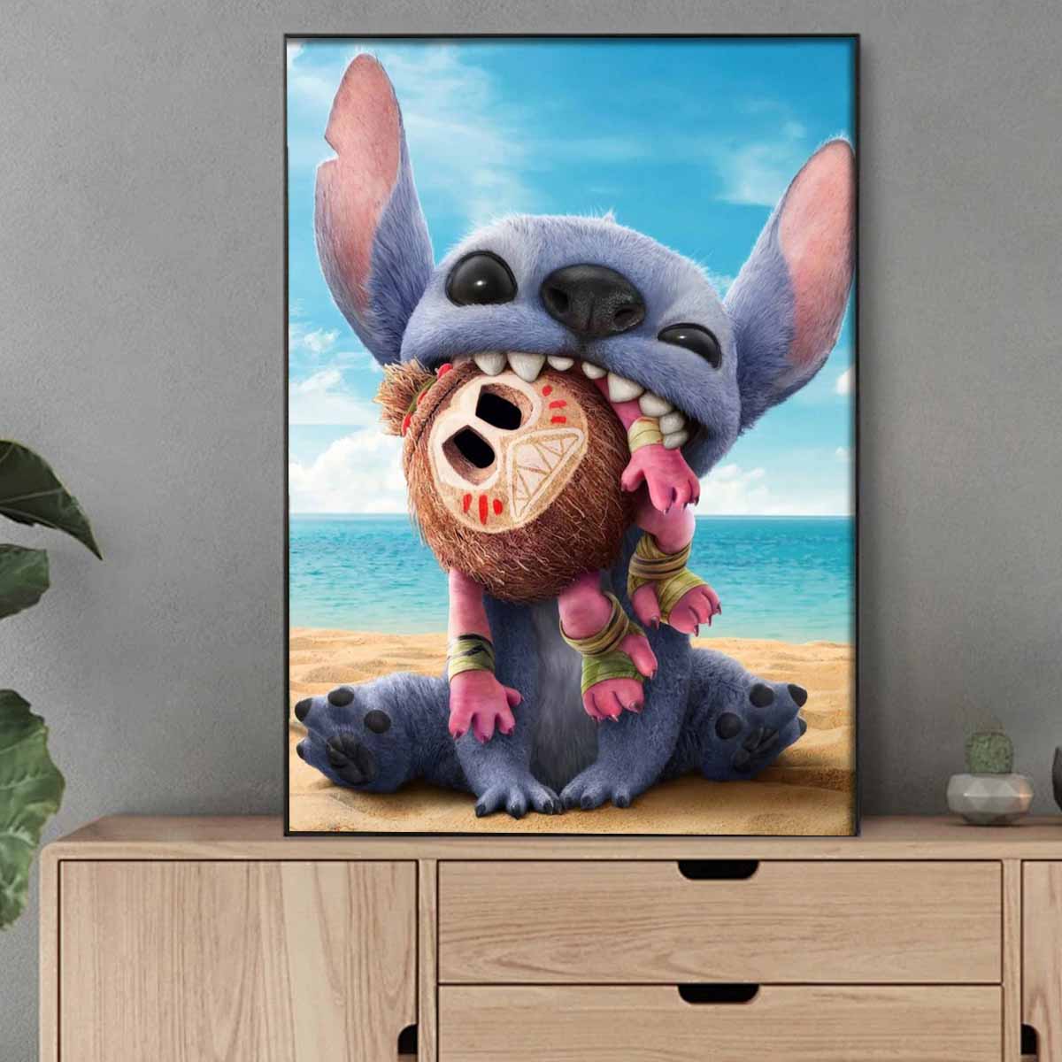 

DIY Diamond Painting Stitch on The Beach Cross Stitch Kit Mosaic Art Diamond Painting Full Circle Diamond Home Decoration Round 20x30cm