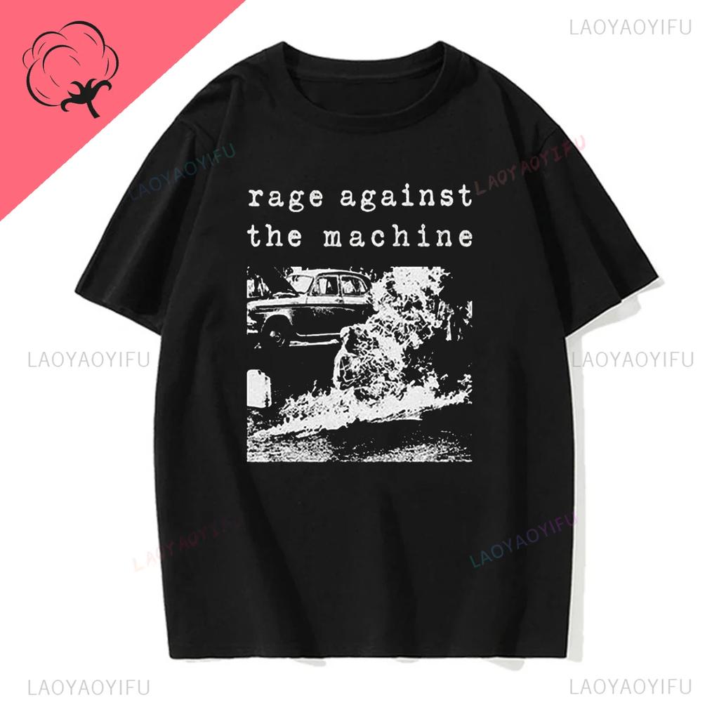 Rage Against The Machine Buchstaben T-Shirts RATM Rap Metal Rock Liebhaber Hipster Streetwear Premium Sommer Rundhals Hipster T-Shirt