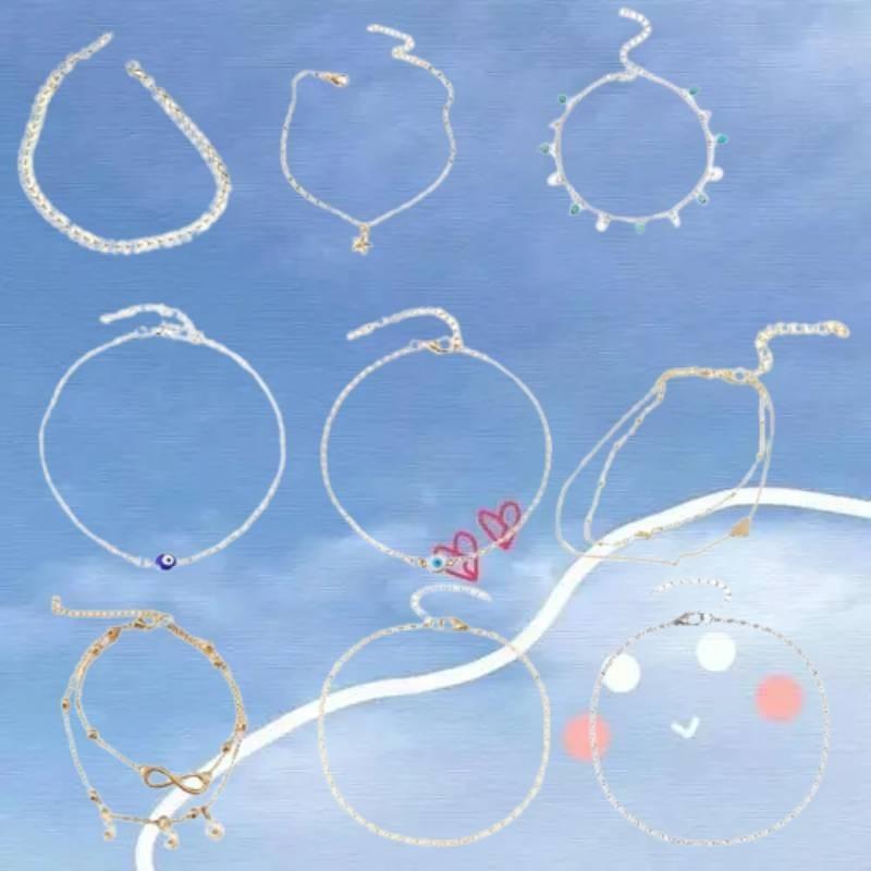 Summer Beach Foot Jewelry Bohemian Arrow Sequin Snake Bone Anklet Independent Packaging