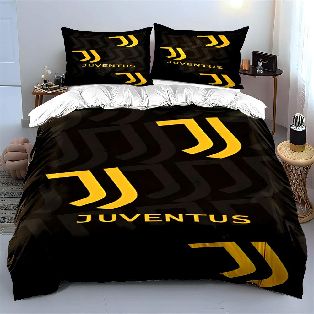 Yellow Juventus logo pattern. Bedding sets Duvet cover sets Duvet covers Pillowcases(1 * Duvet Cover 2 * Pillowcases without duvet insert)