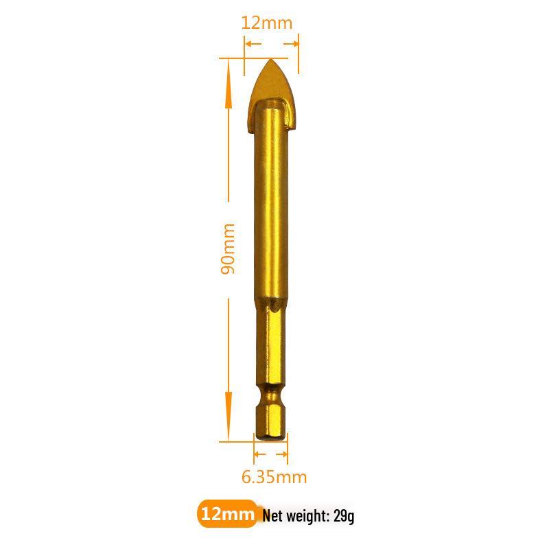 Diamond Alloy Hexagonal Triangle Drill Bit for Glass, Tile, and Concrete