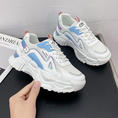 Spring Thick-soled Daddy Shoes Female Korean Version Breathable Casual Sports Shoes Students All-match Small White Shoes Trendy