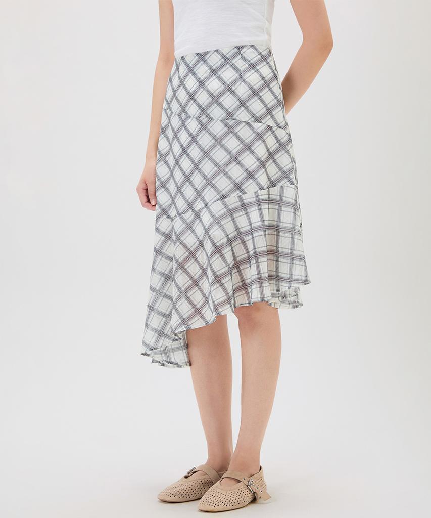 MIXXO Diagonal Asymmetrical Check Skirt_Miwwhg52Us
