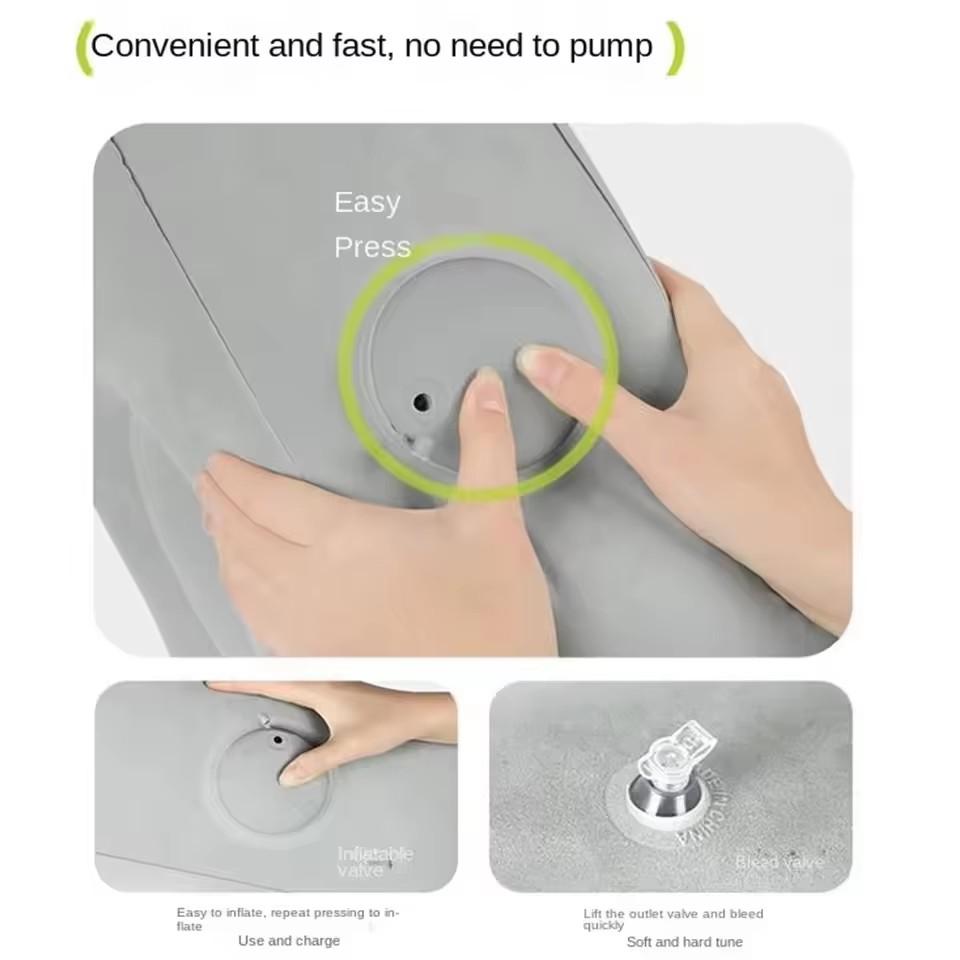 Press-down Inflatable Foot Pads Foldable Thick Height-increasing Seat Cushion Easy to carry Inflatable Seat