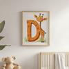 Plakat Żyrafa Z Literą D Plakat Żyrafa Z Literą D, 50X70 Cm, Bez Ramy, Płótno Premium Na Blejtramie