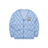 MLB Old Flower Knitwear Unisex Light Blue V Neck Moderate 3AKCM0121-50BLL