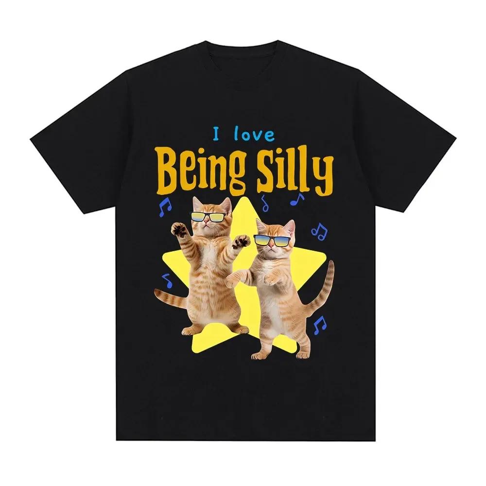 Summer I Love Being Silly Funny Cat Print T Shirt Unisex Women Casual Streetwear Fashion Punk Tops Crew Neck Short Sleeve Tshirts