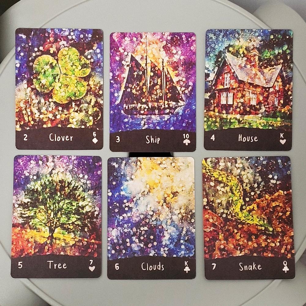 Afterlight Lenormand Deck and 12 Pcs Zodiac Oracle Cards 62*87mm