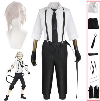 Anime Bungo Stray Dogs Atsushi Nakajima Cosplay Costume Shirts Pants Uniform Suits Halloween Carnival Christmas Party Clothes