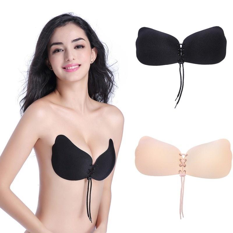 Women Seamless Backless Silicone Push Up Strapless Invisible Bra