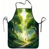 1pc Forest Path Nature Landscape Print Apron, Durable And Easy To Clean, Adjustable Waistband, Polyester Material, for Kitchen Cooking, Gardening, Orc