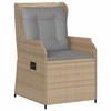 Garden Bench 2 pcs Beige Poly Rattan