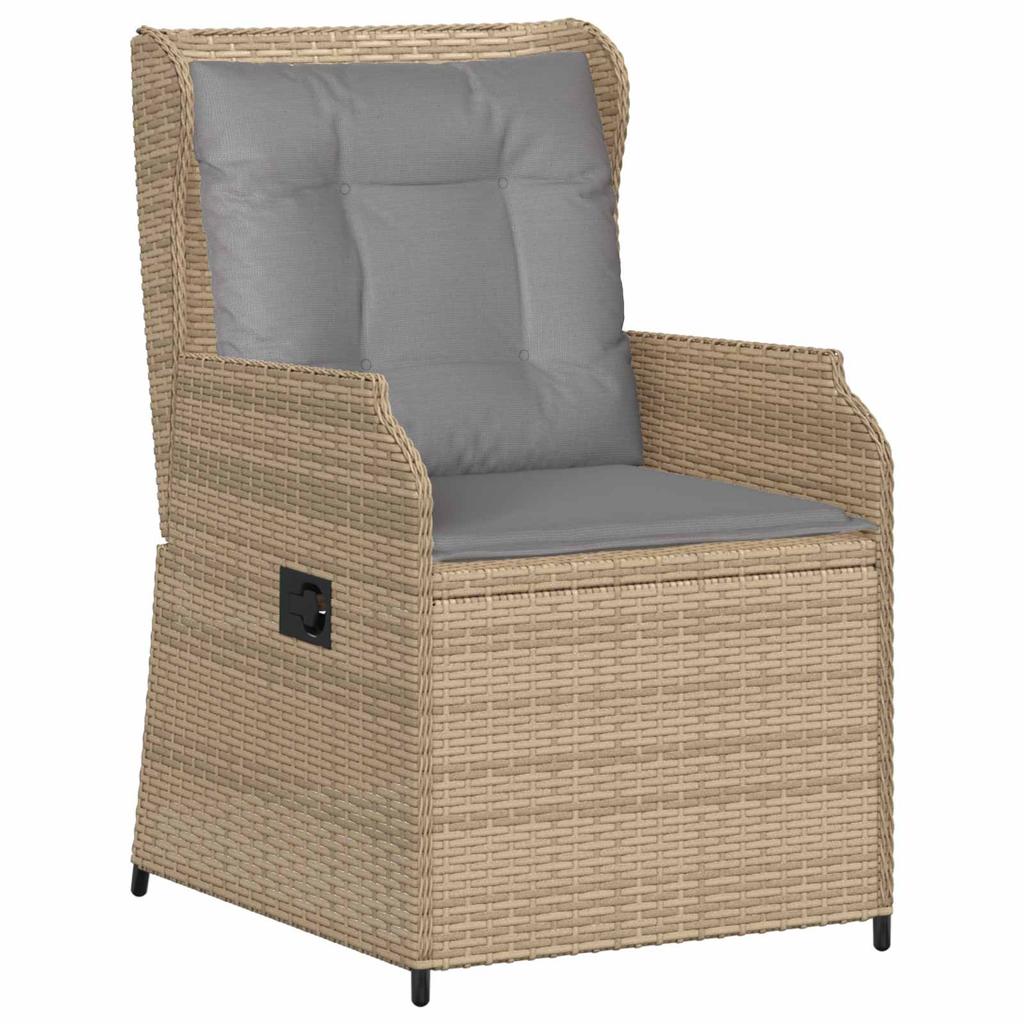 Garden Bench 2 pcs Beige Poly Rattan