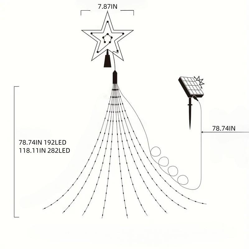Fließende Wasserfall LED Lichterkette - USB-betrieben, Kupferdraht, Mehrfarbig, Weihnachtsdekoration