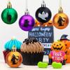 48pcs Halloween Hanging Ball Ornaments Halloween Glitter Witch Ghost Shatterproof Balls- Colorful Hanging Tree Balls Ornaments